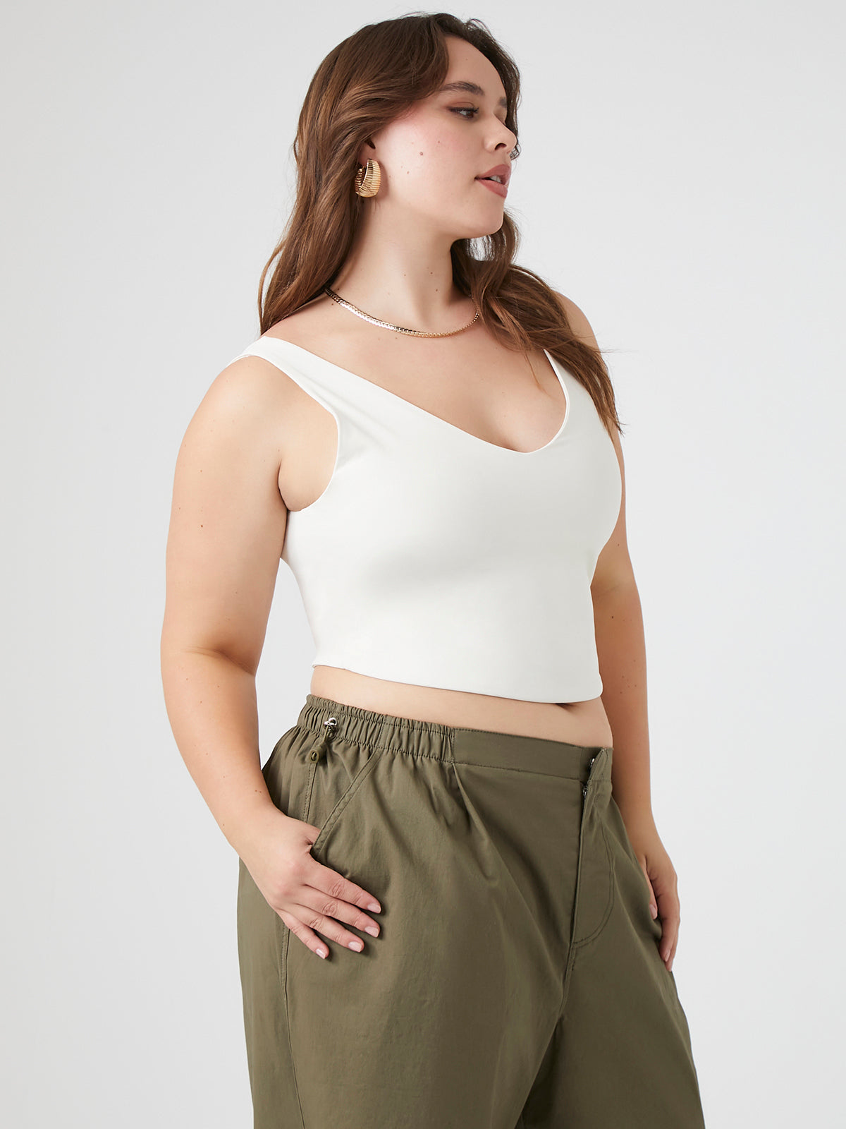 גופיית קרופ PLUS SIZE- FOREVER 21|פוראבר 21