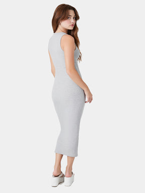 שמלת מקסי סרוגה בצלעות בגזרת Bodycon