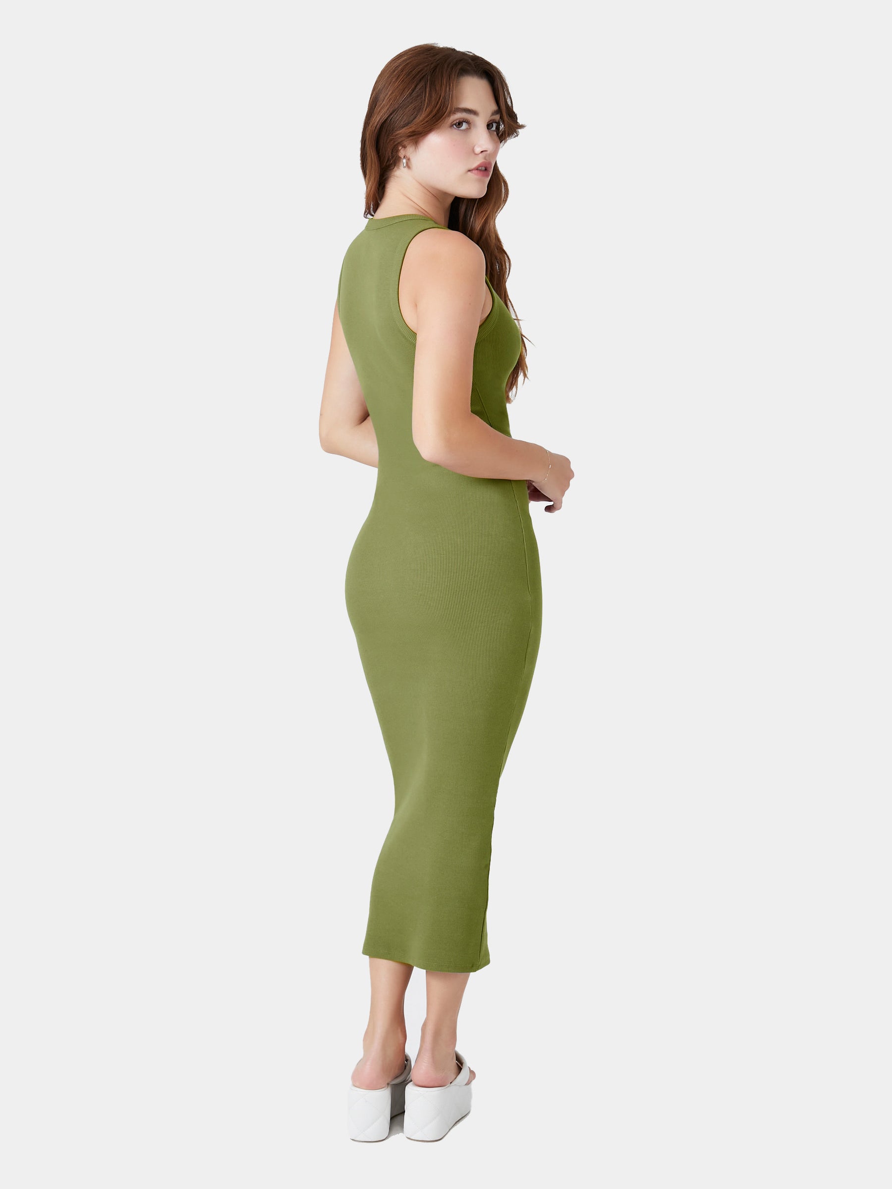 שמלת מקסי סרוגה בצלעות בגזרת Bodycon- FOREVER 21|פוראבר 21