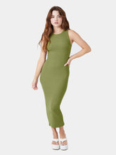 שמלת מקסי סרוגה בצלעות בגזרת Bodycon