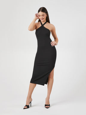 שמלת מידי קולר BODYCON