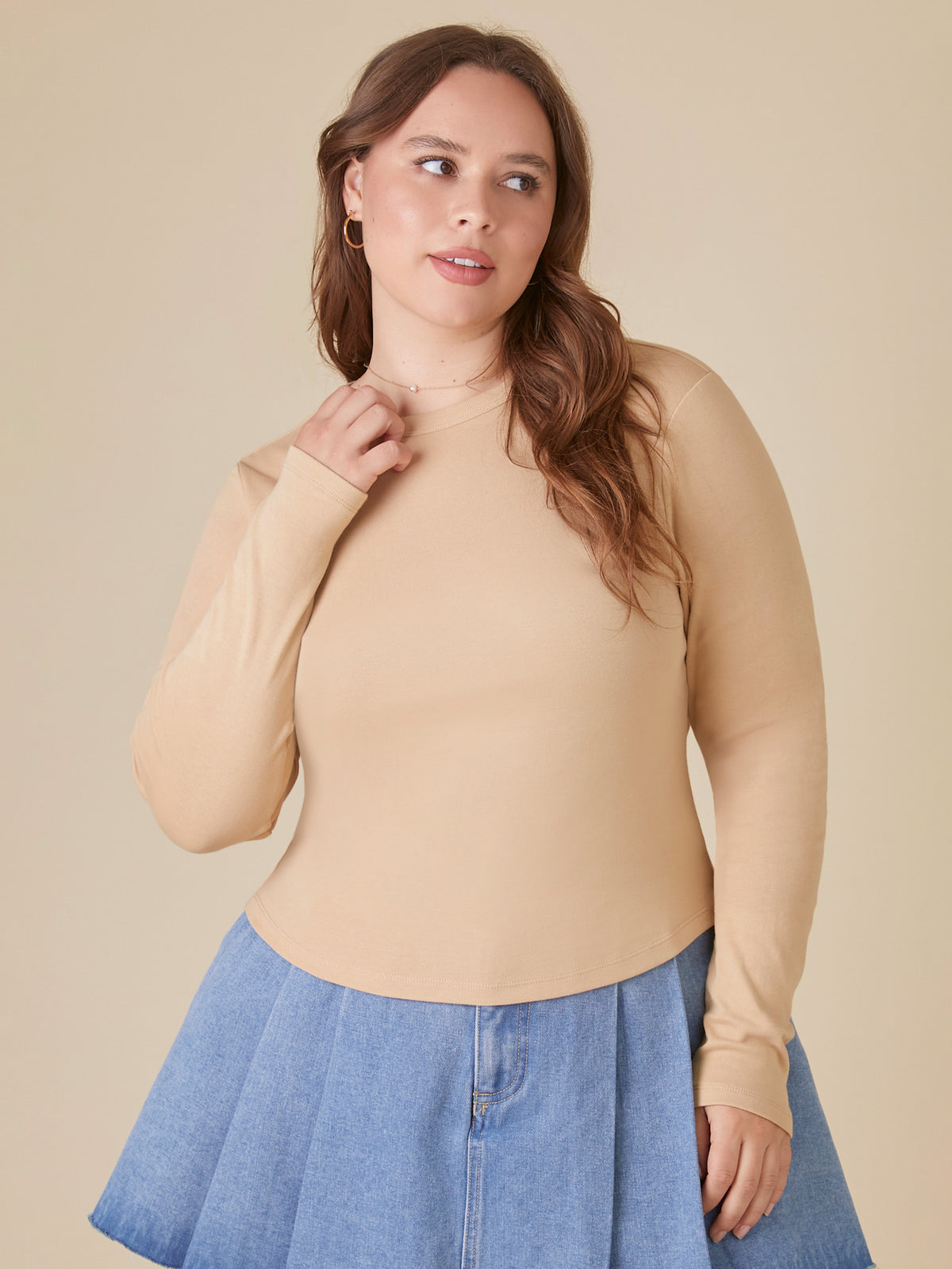 טישרט בייסיק ארוכה PLUS SIZE